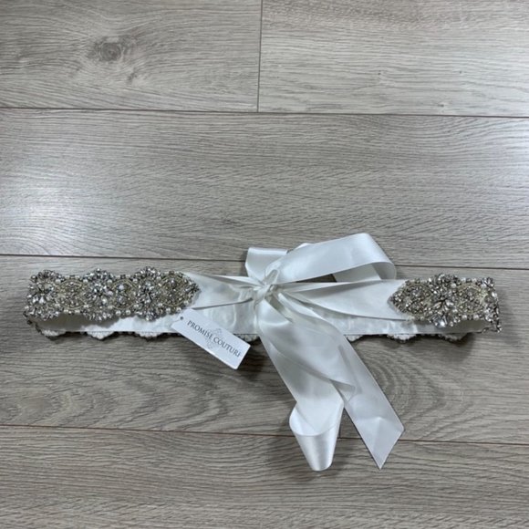 Bridal Beaded Jewelled Satin Belt main image 7